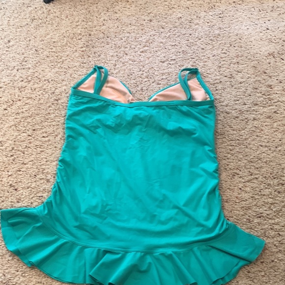 Super Cute Teal LANDS’END Tankini Swimsuit Top - Picture 4 of 7